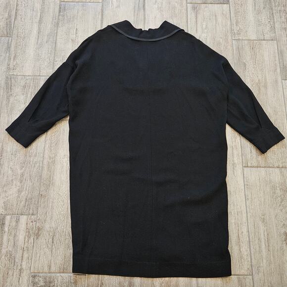 Angelo Tarlazzi Paris Dress Size 10 Collared 3/4 Pleated Sleeves Pockets Shift - Picture 8 of 13